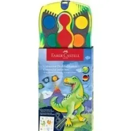 farby-szkolne-faber-castell-dinozaury-12-kolorow-brokat-w-zelu-naklejki