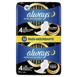 always-ultra-podpaski-secure-night-rozmiar-4-ze-skrzydelkami-x12