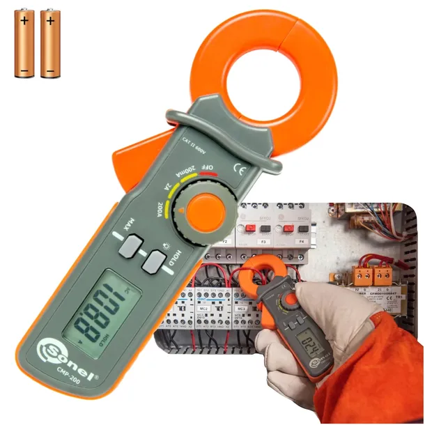 Sonel CMP-200 Miernik Cęgowy Prądu Upływu Zmiennego AC Multimetr LCD 200A