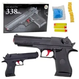 leantoys-pistolet-sportowy-338-zestaw-strzalki-piankowe-kulki-zelowe-gumowe