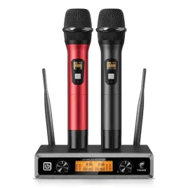 2x-profesjonalny-bezprzewodowy-mikrofon-karaoke-tonor-tw820-z-odbiornikiem