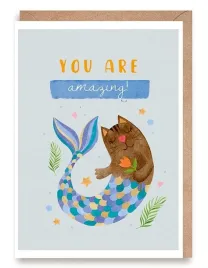 cardie-kartka-okolicznosciowa-a6-you-re-amazing-syrenka-kocia-papier-3