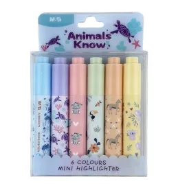mandg-zakreslacze-mini-animals-planet-6-kolorow-6-szt