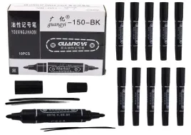 leantoys-markery-dwustronne-wodoodporne-czarne-10-szt