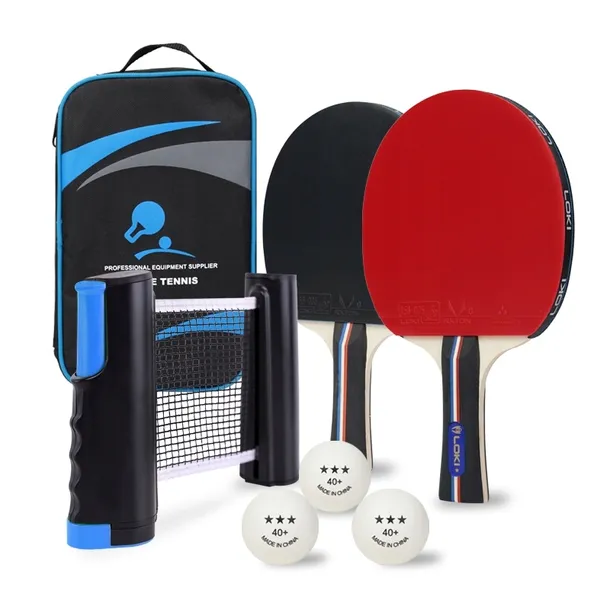 ZESTAW DO TENISA STOŁOWEGO PING PONG 2x PALETKI 3xPIŁECZKI SIATKA POKROWIEC