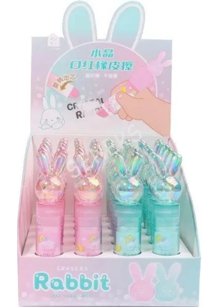 gumka-do-olowka-crystal-rabbit-tochain-stan-nowy-kolor-niebieski-rozowy