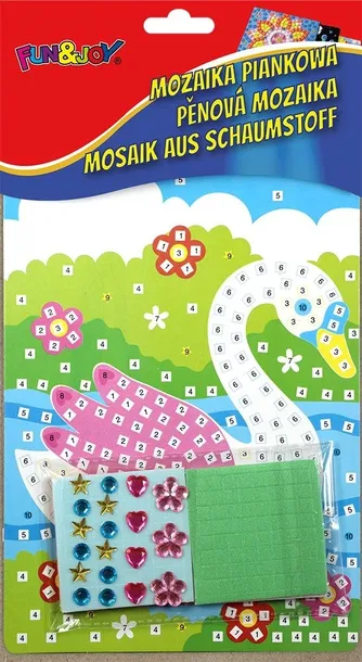 mozaika-piankowa-labedz-funandjoy-material-karton-papier-pianka-plastik