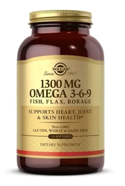 SOLGAR Omega 3-6-9 120 kapsułek KWASY TŁUSZCZOWE OMEGA EPA DHA Softgels