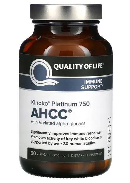 Quality Of Life AHCC KINOKO PLATINUM 750 mg 60 capsules