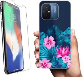 etui-na-xiaomi-redmi-12c-telefon-wzory-tropikalne-kwiaty-szklo