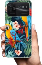 etui-na-xiaomi-poco-c40-telefon-wzory-tropikalne-kwiaty