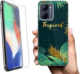 etui-na-realme-c33-telefon-wzory-tropikalne-kwiaty-szklo