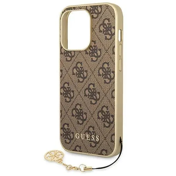 plecki-guess-do-iphone-14-pro-charms-brazowy-funkcje-ladowanie-indukcyjne-pochlanianie-wstrzasow