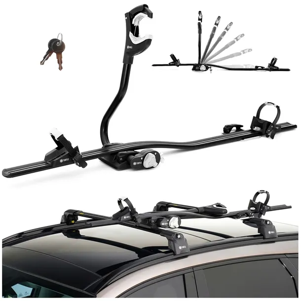 Bagażnik uchwyt rowerowy na dach TURTLE PRO-S Czarny na rower +ZAMEK