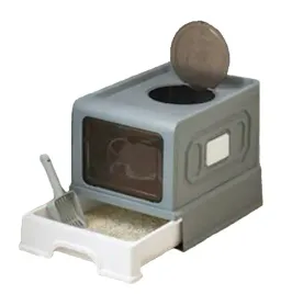 kuweta-zamknieta-f050-szara-z-szuflada-i-lopatka