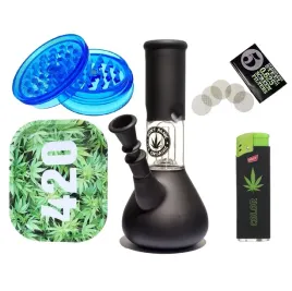 big-zestaw-fajka-ice-bongo-szklane-don-t-panic-black-z-filtracja-20cm