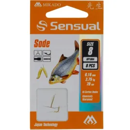 haczyki-sode-8-gold-zlote-z-przyponem-70-cm-mikado-8-sztuk-ploc