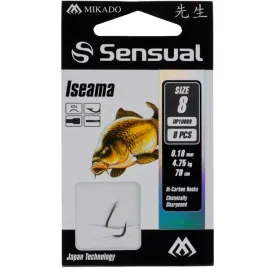 haczyki-iseama-8-bn-z-przyponem-70cm-mikado-8szt-karp-amur-lin-karas-leszcz