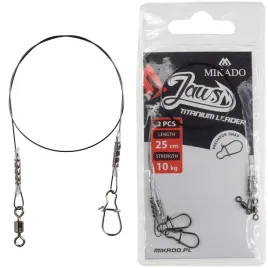 przypon-tytanowy-mikado-jaws-25-cm-10-kg-z-agrafka-predator-snap-2-sztuki