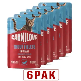 carnilove-cat-trout-pstrag-w-sosie-karma-mokra-dla-kota-zestaw-6pak-6x85g