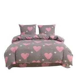 posciel-160x200-2-70x80-poduszki-komplet-szara-z-serduszkami-pink-heart