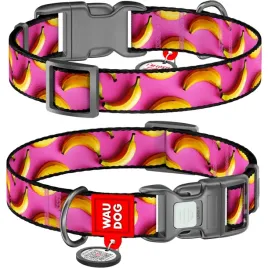 waudog-obroza-nylon-z-qr-banany-roz-s-25-35cm