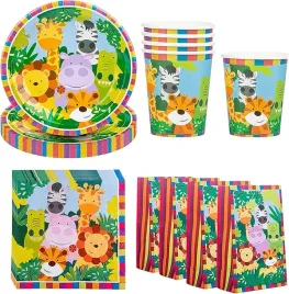 68x-papierowy-talerz-chusteczka-kubek-zestaw-dla-dzieci-zwierzeta-impreza