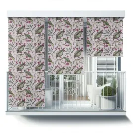 ozdobna-foto-roleta-zewnetrzna-na-balkon-60x290-liscie-i-fioletowe-kwiaty