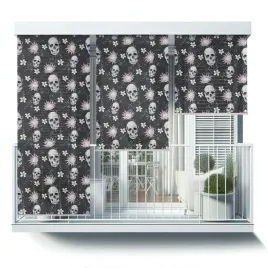 roleta-zewnetrzna-przeciwsloneczna-na-balkon-80x290-czaszki-kwiaty-liscie