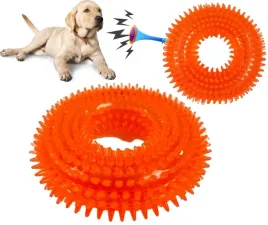 gryzak-dla-psa-piszczacy-silikonowy-z-wypustkami-pomaranczowa-10-cm