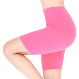 bikery-kolarki-damskie-jasno-rozowe-bawelniane-legginsy-krotkie-szorty-xxl