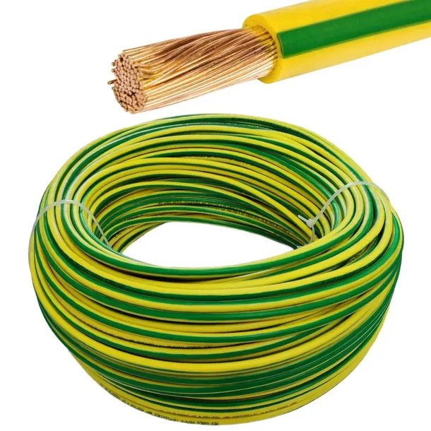 PRZEWÓD KABEL ŻÓŁTO-ZIELONY LINKA UZIEMIENIE UZIOM PE LGY 10MM 10M