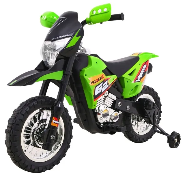 Motorek Cross dla dzieci Pojazd na akumulator pomocnicze kółka Dźwięki LED