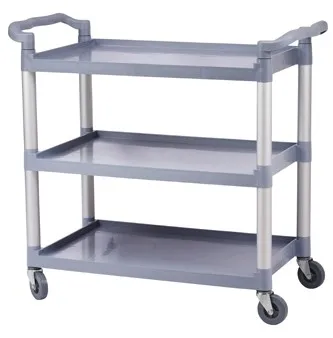 Wózek kelnerski 3-półkowy z polipropylenu plastikowy 800x420x970 mm szary
