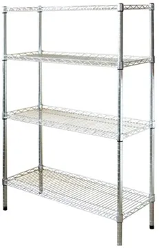 Regał magazynowy gastronomiczny CHROMOWANY 4-półkowy 120x45x180 cm Szron