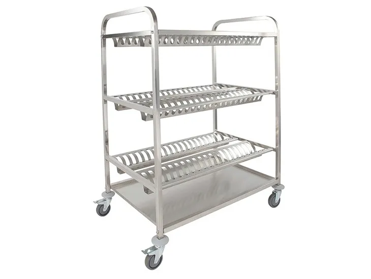 Wózek ociekowy na naczynia 3-półkowy 100×65×135 cm stal Szron WT-A103101