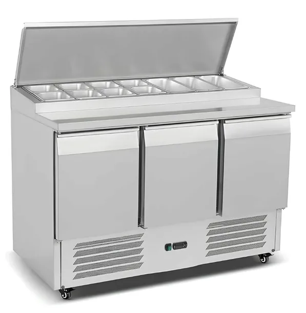 Stół chłodniczy 3-drzwiowy sałatkowy 7x GN 1/3 Szron DBS1300D