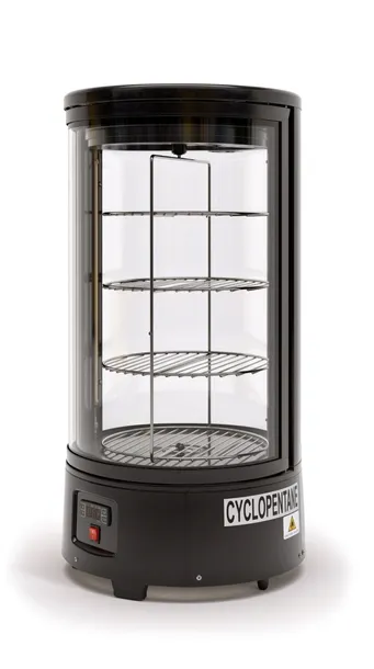 Witryna chłodnicza obrotowa z oświetleniem LED, okrągła ⌀450x983 mm 72L