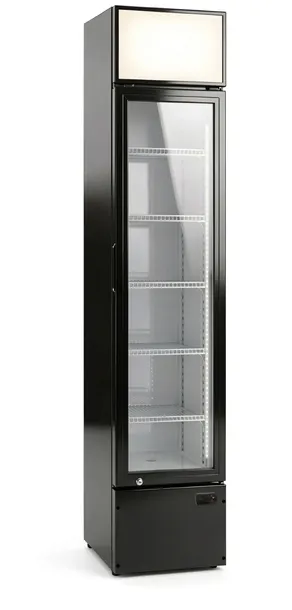 Witryna chłodnicza przeszklona wąska 390x475x1880 160L Szron SS-P160FA Slim