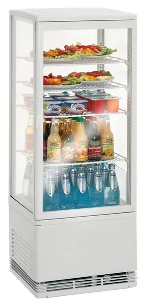 Witryna chłodnicza nastawna biała z oświetleniem LED, 98 L 428x386x1110 mm