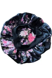 czepek-satynowy-do-wlosow-na-noc-turban-czarny-w-kwiaty