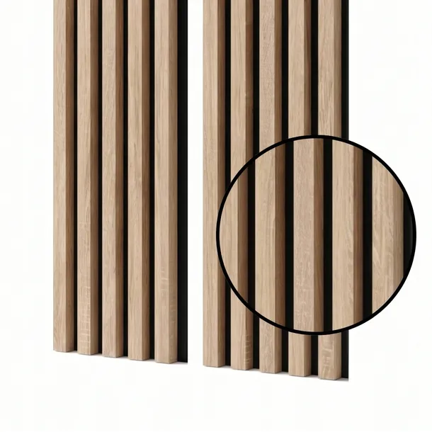 Lamele na czarnym filcu 53 x 275 cm dąb sonoma