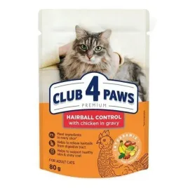club-4-paws-premium-dla-kotow-hairball-kurczak-w-sosie-80g