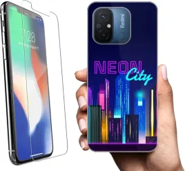 etui-na-xiaomi-redmi-12c-telefon-wzory-neonowe-szklo
