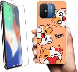 etui-na-xiaomi-redmi-12c-telefon-kocie-wzory-koty-szklo