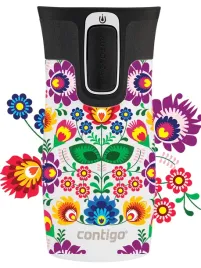 Zdjęcie produktu Kubek termiczny Contigo West Loop Mini 300ml - Folklor - Biały Metalik