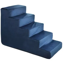 schody-schodki-dla-psa-kota-50-cm-podest-granatowy