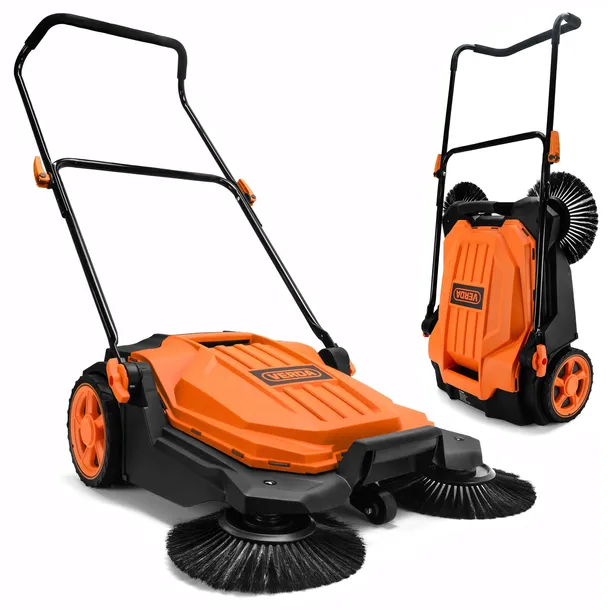 ZAMIATARKA RĘCZNA ZBIERACZ DO LIŚCI KOSTKI BRUKU PODJAZDU CHODNIKA 20L 65CM