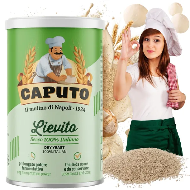 Drożdże do pizzy Włoskiej suche instant piekarnicze caputo 100g w puszcze
