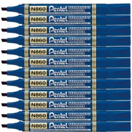 pentel-marker-permanentny-niebieski-n860-scieta-koncowka-wodoodporny-12-szt